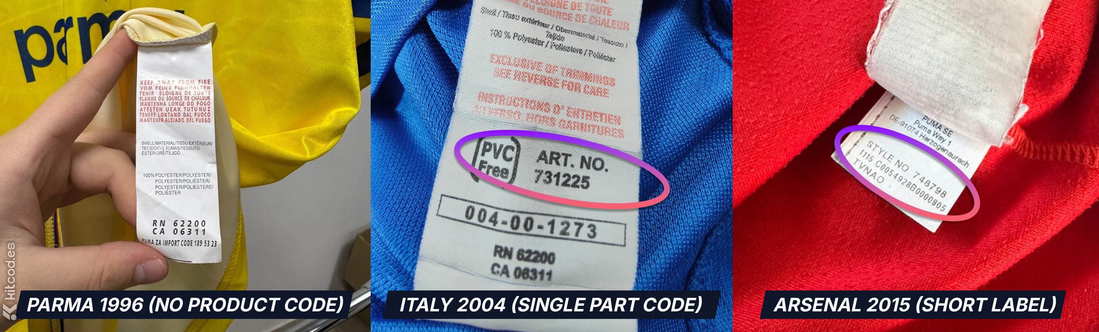 Early product codes for Puma